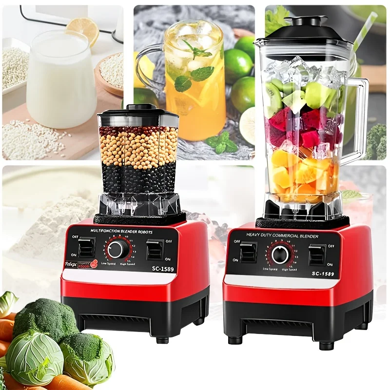 Licuadora duradera 2 en 1, capacidad 3 litros, licuadora fija con motor de doble taza, potencia 2000W, adecuada para exprimidores de cocina