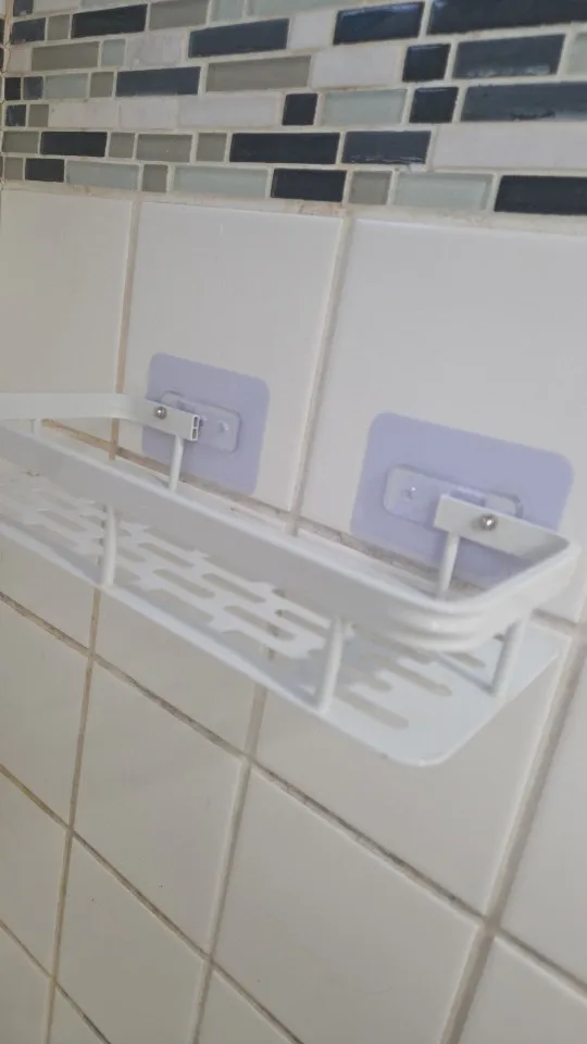 2PCS Bathroom Shelf Plastic Shampoo Rack Shower Rack No Drill Shelf Kitchen Storage Rack Bathroom Accessories photo review