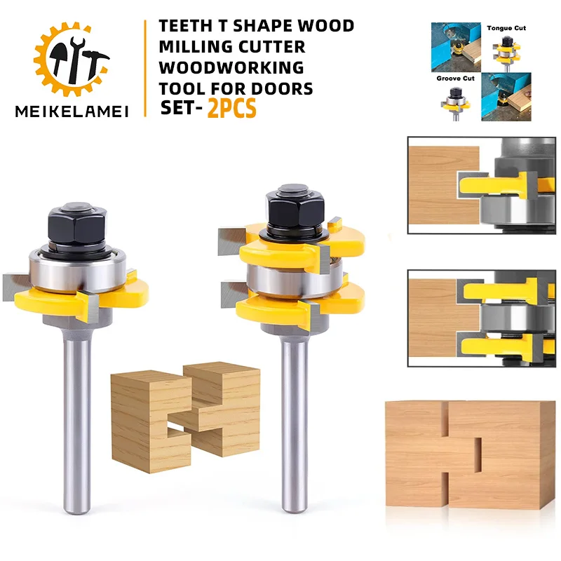 

Tongue And Groove Router Bit Set, Shank Tongue And Groove Router Bit T Shape Wood Milling Cutter Woodworking Tool For