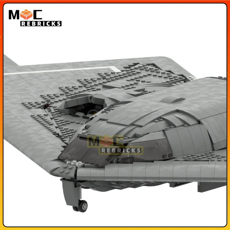 MOC Militare US Air Force B-2 Stealth Bomber strategico Building Blocks Modello di assemblaggio di aerei Mattoni Giocattoli Aereo Regalo per bambini