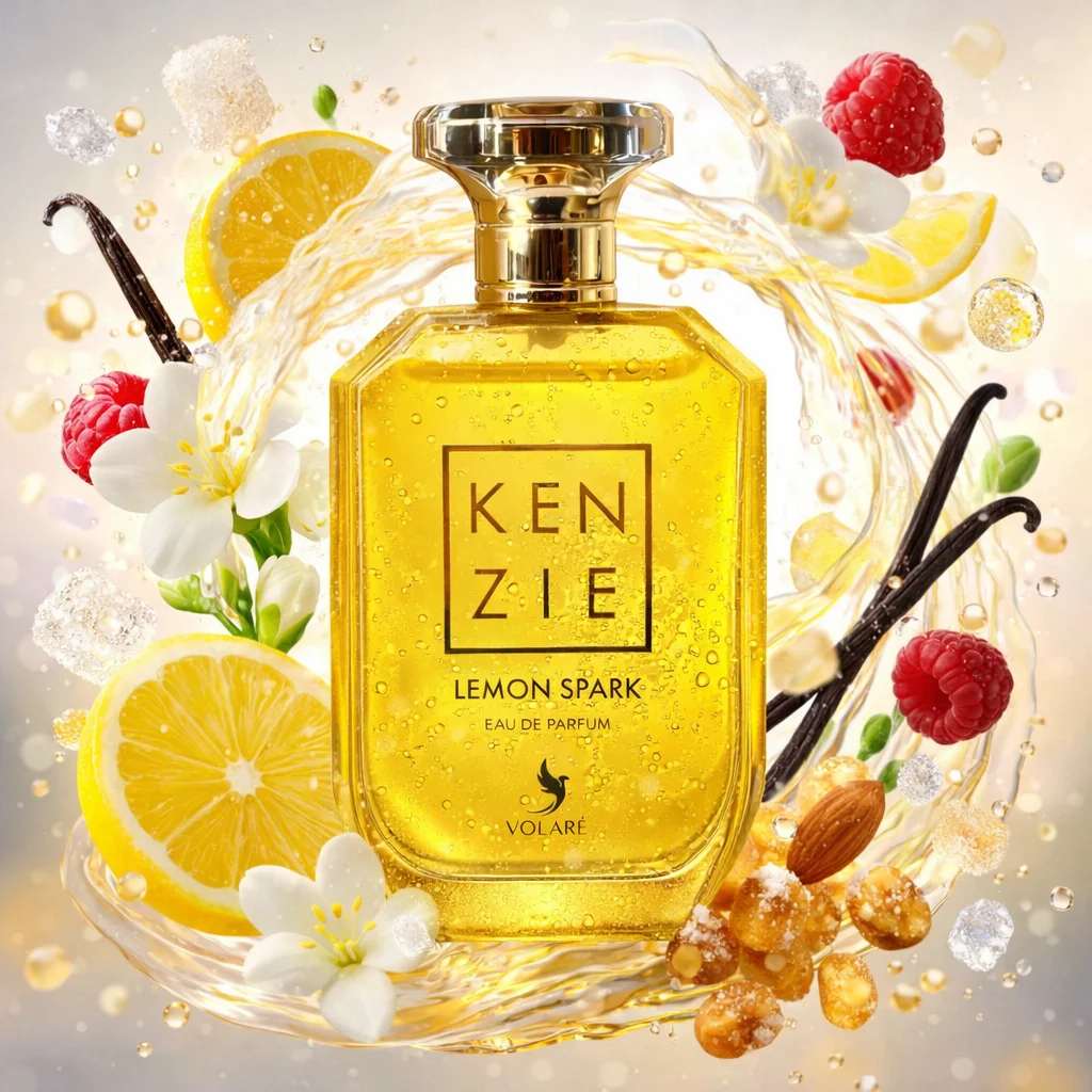 VOLARE KENZIE LEMON SPARK Eau de Parfum 100ml – Parfum Femme Frais & Gourmand aux Notes de Citron, Vanille et Framboise