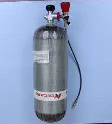 ACECARE-tanque de buceo SCBA con válvula y estación de limado, cilindro de fibra de carbono, 4500PSI, 12L, certificado CE