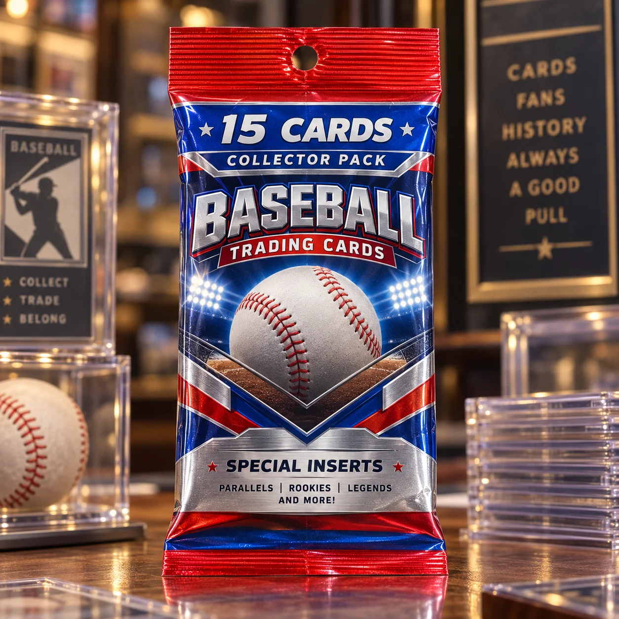 15 Cards Baseball Trading Card Pack Collectible Sports Card Set with Insert Cards and Parallel Style Cards Hobby Collection