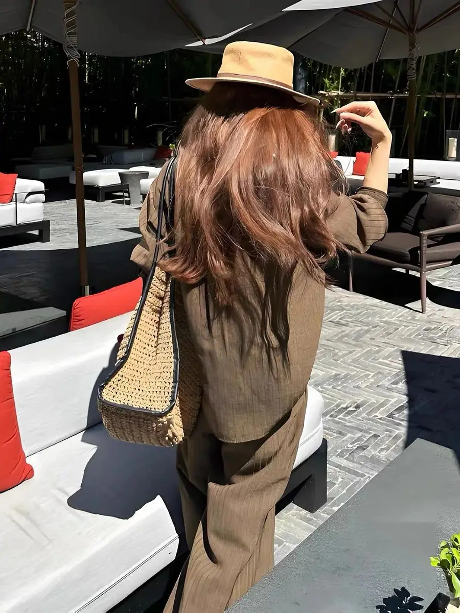 Herbst minimal lässig Damen Lyocell einfarbig modische Kleidungsset