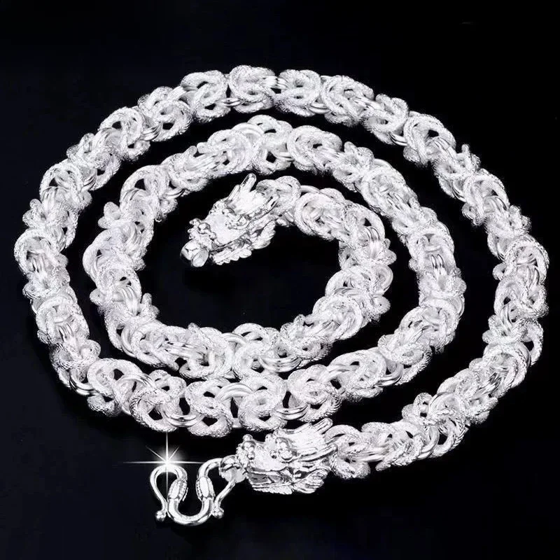 DOTEFFIL Halskette aus massivem 925er-Sterlingsilber für Herren, klassisch, 8 mm, runder Wasserhahn,