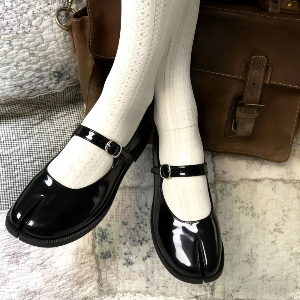 Women's Mary Jane Shoes Split Toe Ankle Buckle Strap Womens Flats Comfort Casual Dressy Party Work Dress Shoes view 7