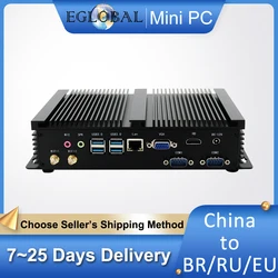 Mini PC Fanless i7 8565U i5 8265U i3 7020U Computer industriale 24 ore di lavoro 2 COM HDMI VGA doppio Display 300M Wifi 4K HD HTPC