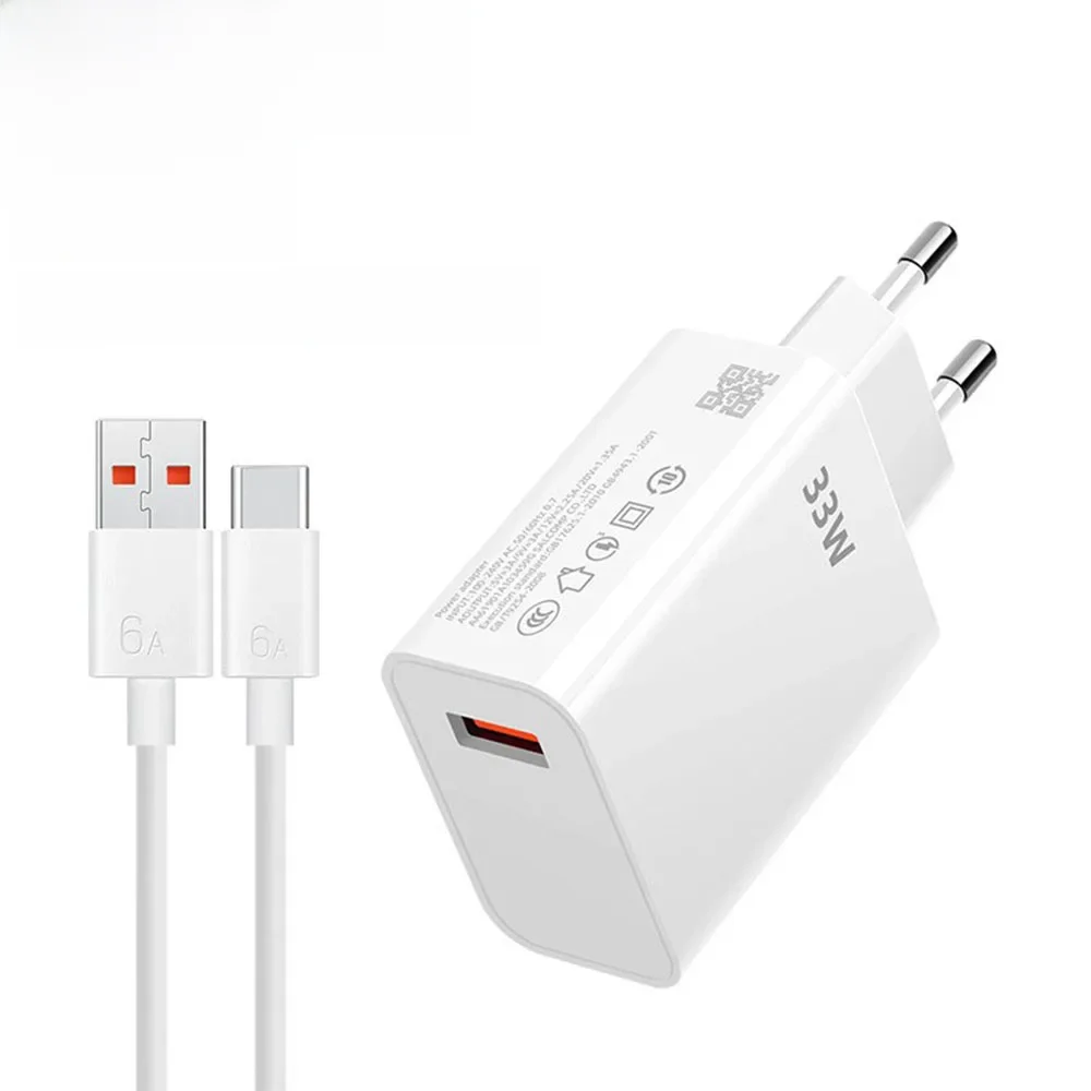 33w carregador usb carregador rápido 6a usb tipo c cabo de carregamento rápido adaptador do telefone