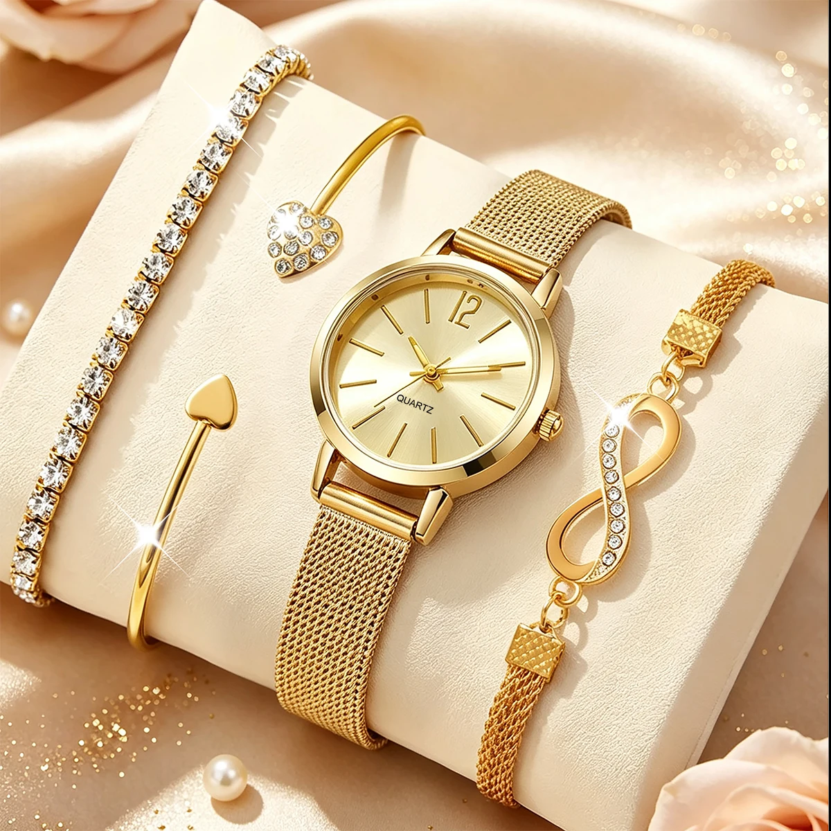 Satu Set 4 Jam Tangan Wanita M - Luxury Watch Gift For Her ulasan dan harga