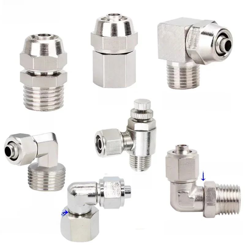 Connecteur d'air de tuyau pneumatique en cuivre mâle à femelle 1/8 "1/4" 3/8 "1/2" tuyau fileté BSP raccord rapide OD 4 6 8 10 12mm