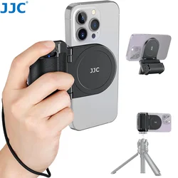 JJC Selfie Phone Tripod Mount Phone Grip Handle Holder with Detachable Remote Shutter for iPhone Galaxy S24 S23 Video Shooting