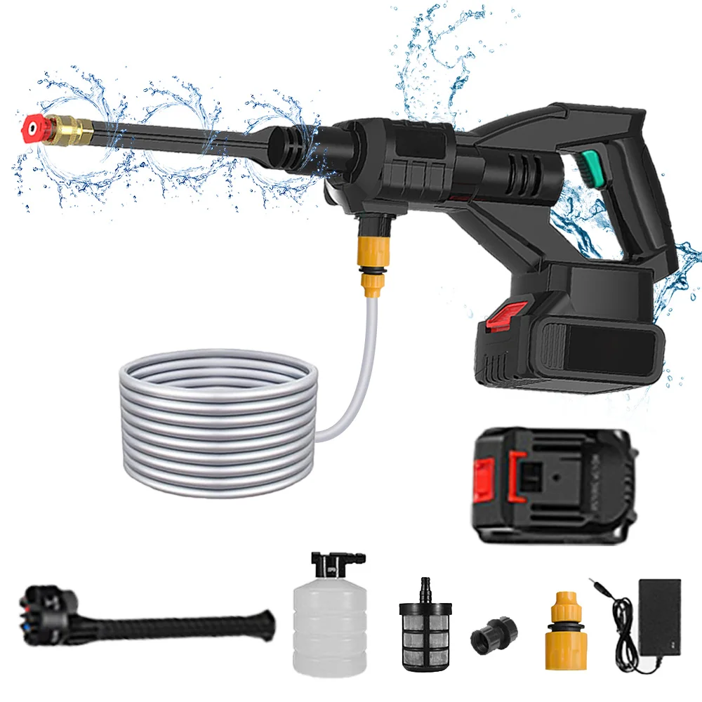 500 High Power Brushless High Pressure Water Gun Foam producer 6 in1 Adjustable Nozzle Car Wash Courtyard Water Gun