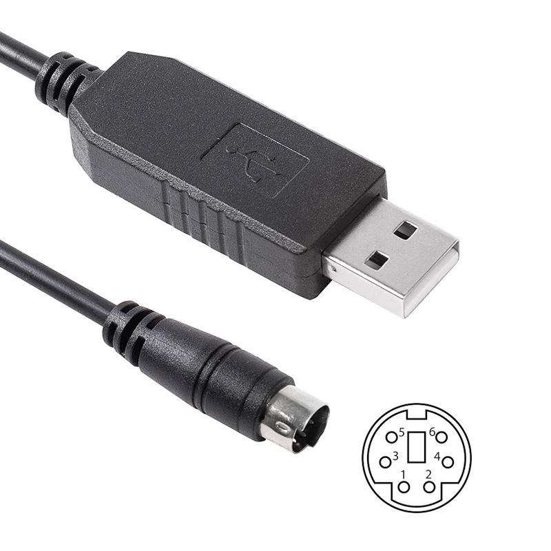 Prolific USB CAT Programming Cable PL2303 USB to Mini Din 6 Pin for Yaesu FT-757GXII FT-840 FT-890 FT-900 CAT-890