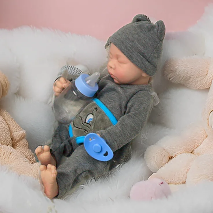 13 inch realistische reborn babypoppen siliconen full body, echte babypoppen slapen zacht lichaam pasgeboren babypoppen