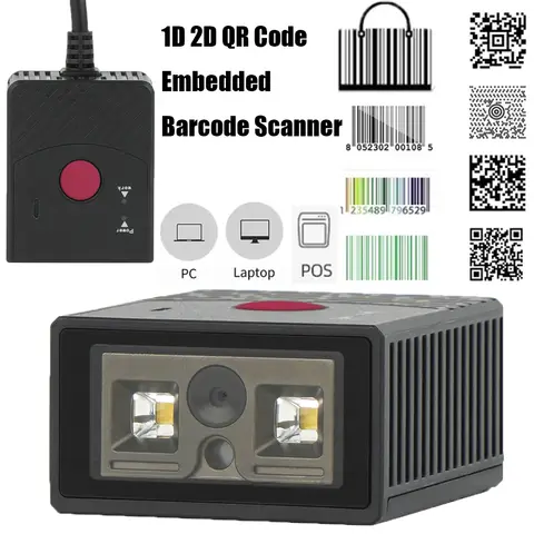 Leshine Embedded Barcode Scanner 1D 2D QR Code USB-HID USB-COM RS232 Fixed Mount Barcode Reader for Supermarkets for PC Laptop