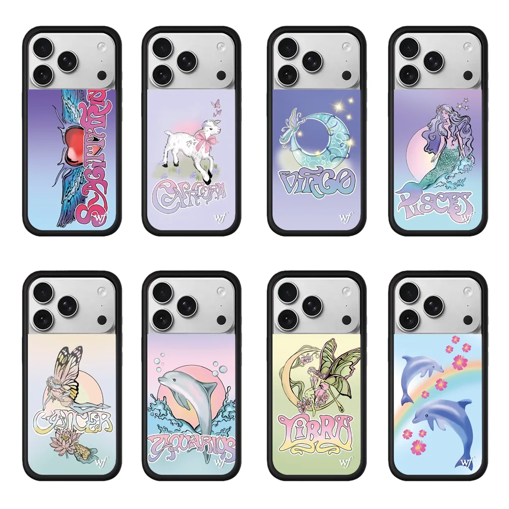 

Wildflower Cute ocean dolphin Phone Case for iPhone 15 14 13 12 16 17 Cover 17 Air 15 Plus 3D WF Cartoon Funda Protective cover