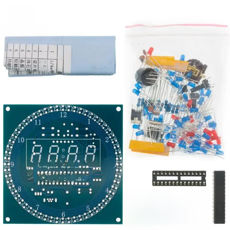 DIY obrotowy cyfrowy moduł wyświetlacza LED Alarm elektroniczny zestaw zegara cyfrowego 51 SCM tablica edukacyjna 5V DS1302 — zdjęcie 2