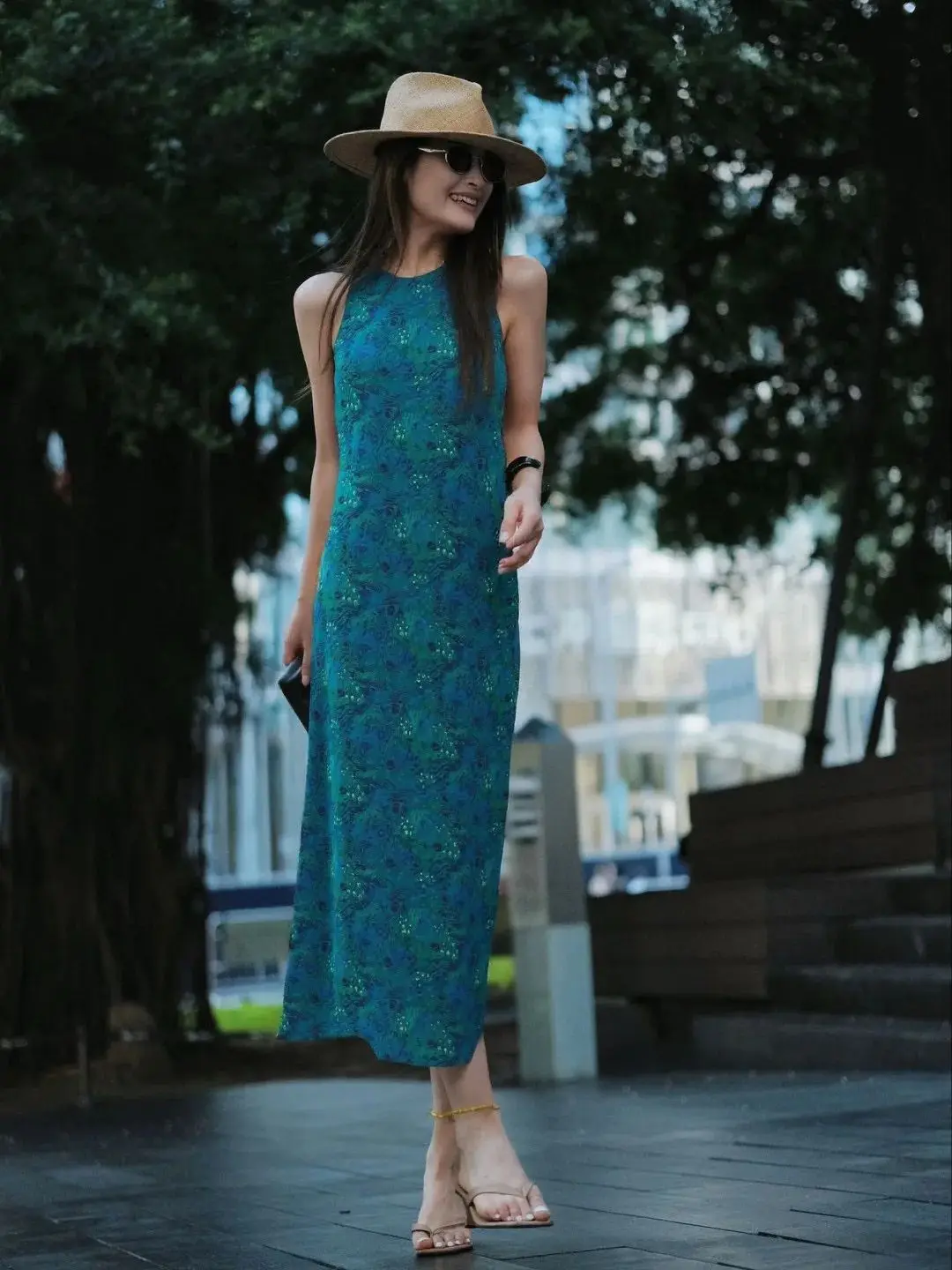 

Summer stylish casual sleeveless 100% silk dress