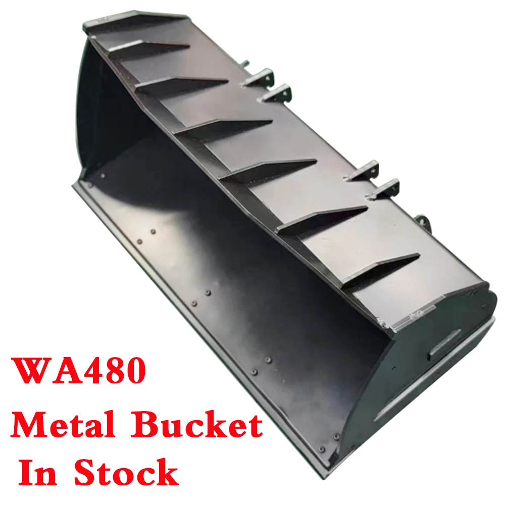 

WA480 Metal Bucket 1/14 RC Hydraulic Loader Flat Bucket Wheel Loader Bucket Engineering Model Parts