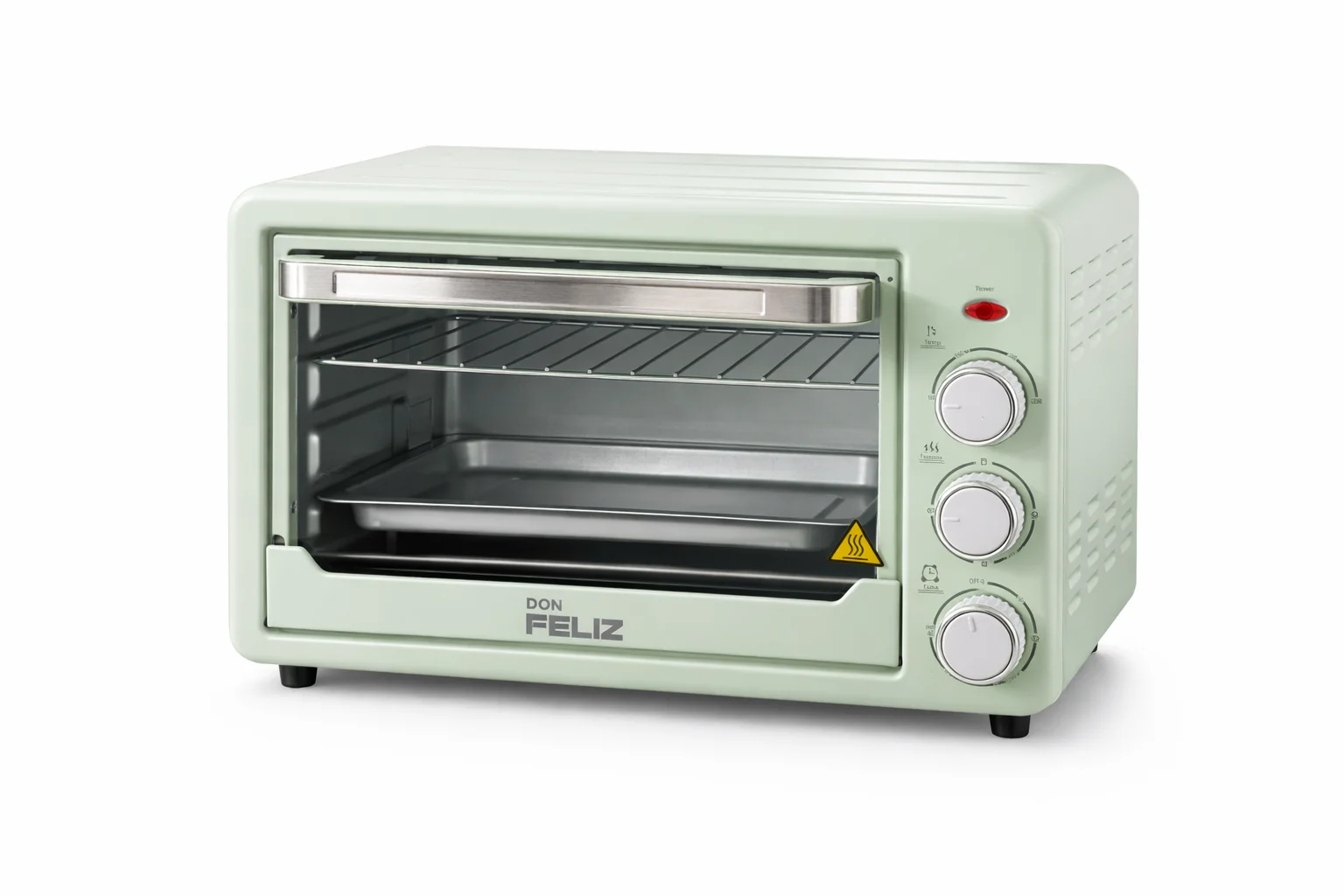 Horno Sobremesa Eléctrico, Negro, 22L, 1500W, Hasta 250°C, 3 Modos de Calor, Temporizador 60 Minutos, con Bandeja y Rejilla, Don