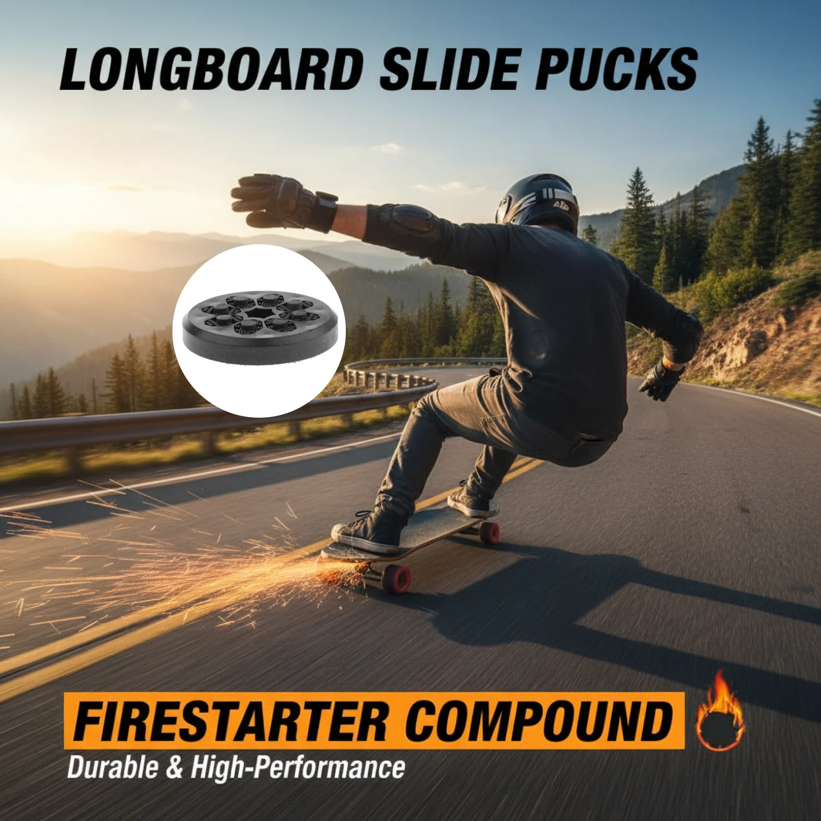 Slider Puck 8 para monopatín Longboard guantes deslizantes