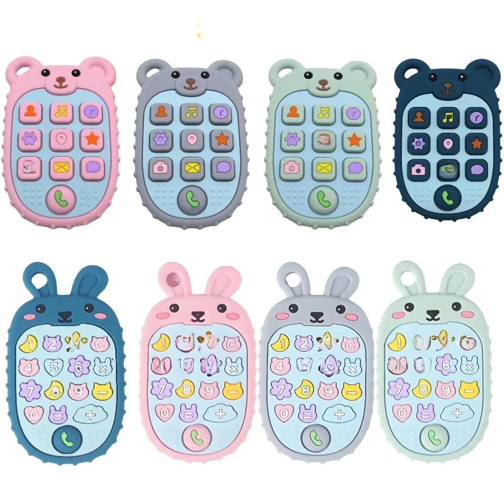 Anneau de dentition en Silicone en forme de téléphone portable pour bébé, jouet éducatif sensoriel pour enfants, coffret cadeau pour bébé, nouvelle collection 2025