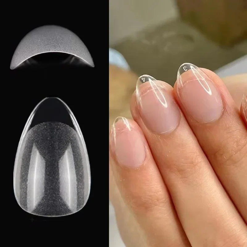 120 pièces XXS Super court amande couverture complète sculpté doux Gel ongles conseils presse sur Capsule Americaine Gel X faux ongles artificiels