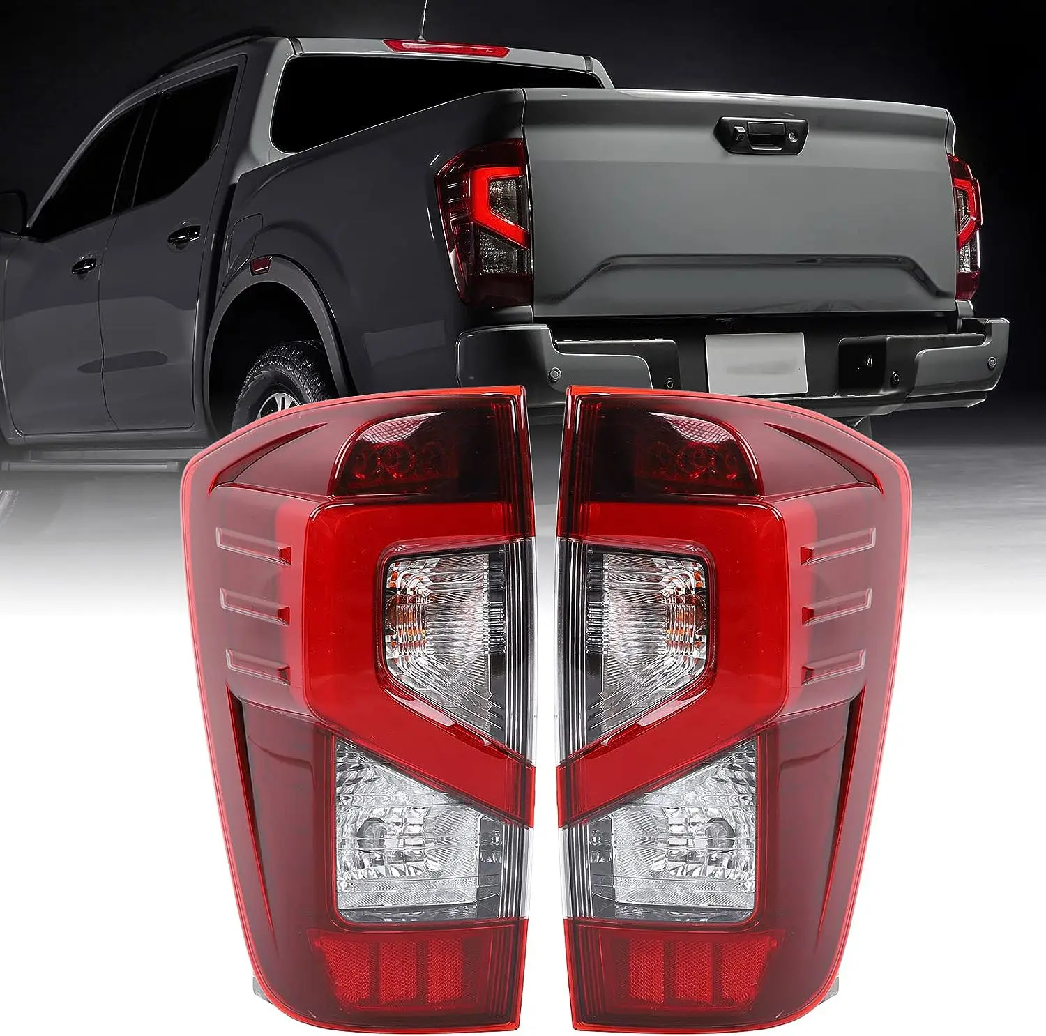 1Pair Led Parking Stop Brake Rear Lights Tail Light For Navara Nissan NP300 2015 -2022 Turn Signal Lamp Warning Lamp