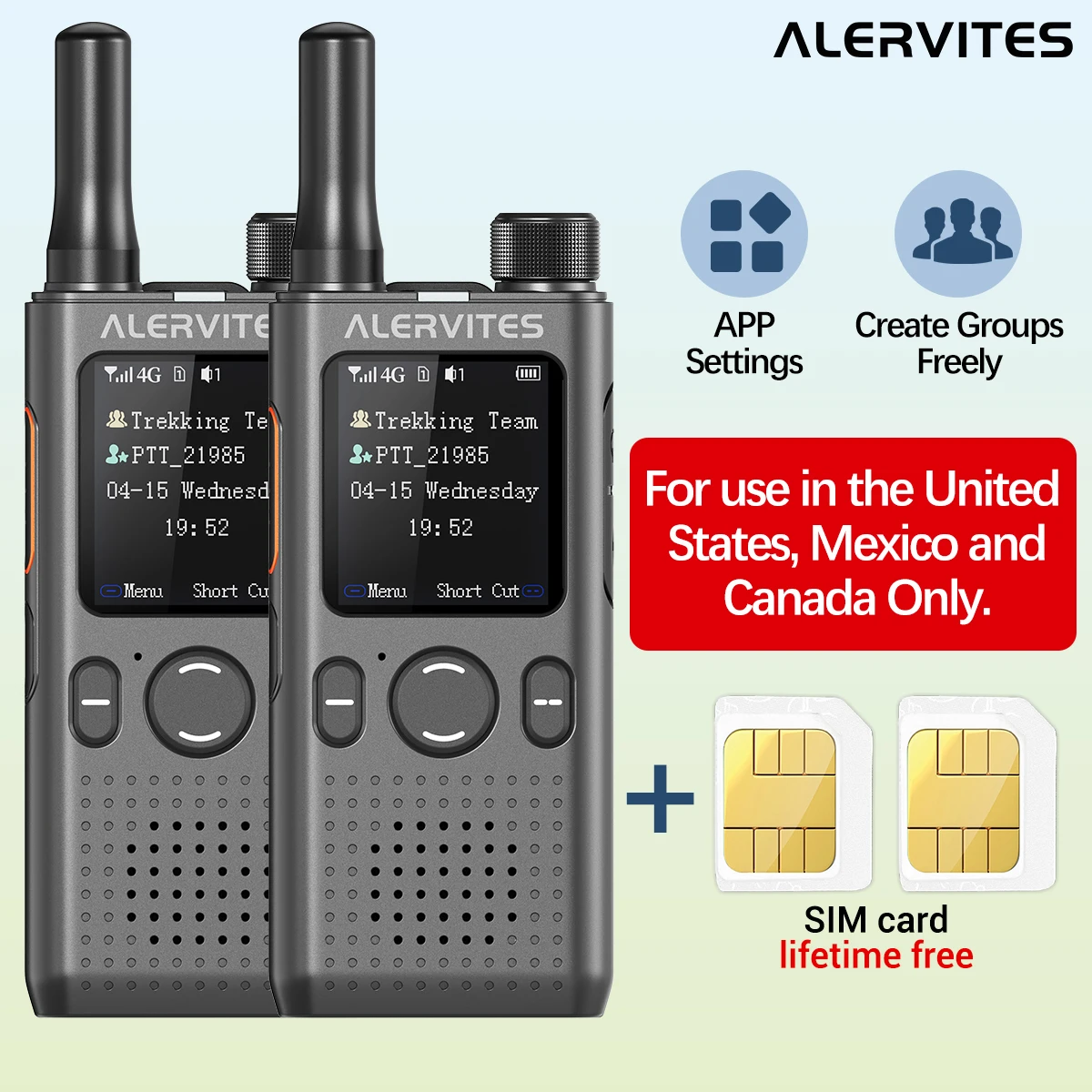 Baofeng AT1 POC-Funkgerät Lebenslange Kostenlose Nutzung Freie Gruppenbildung Globales 4G/5G-Netzwerk Walkie-Talkie Unbegrenzte Reichweite ALERVITES