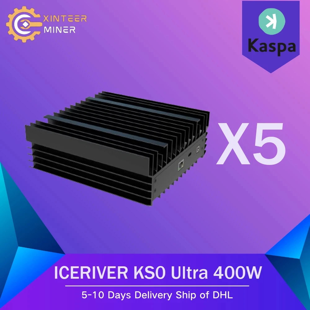 

BUY NOW New IceRiver KS0 Ultra 400Gh 100w Kas Miner Kaspa Mining Crypto Asic Miner Machine Include PSU Power Supply with Cord