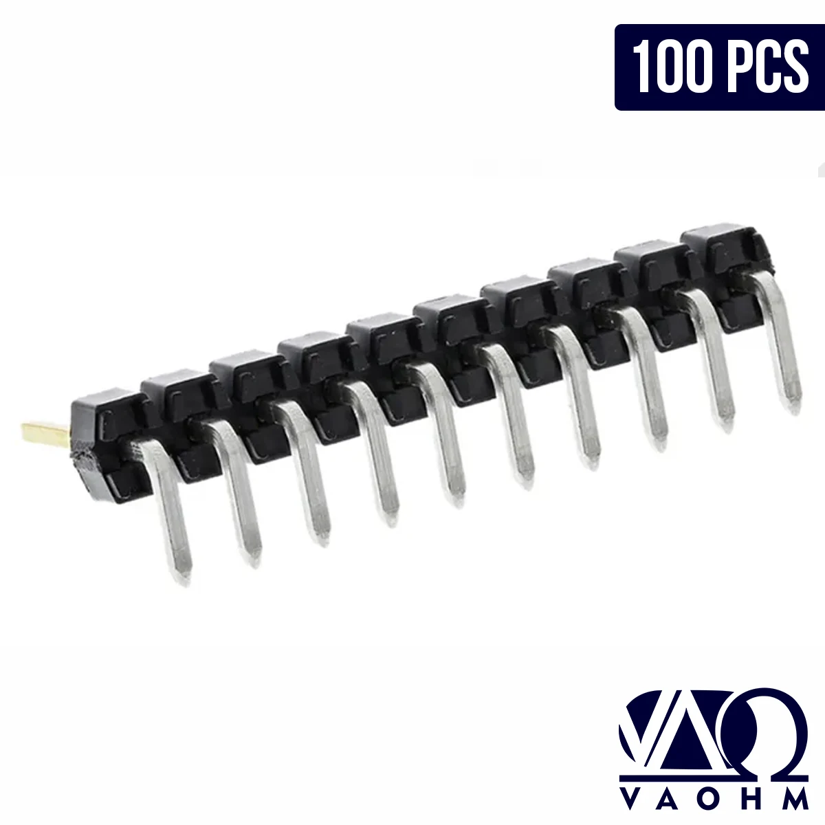 Vaohm 100pcs 2.54MM RIGHT ANGLE PIN HEADER (90°)  6P/7P/8P/9P/10P