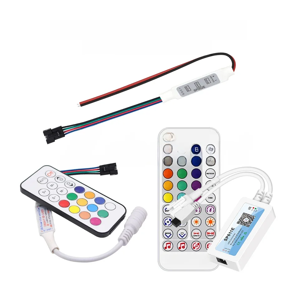 Contrôleur de bande LED WS2813 WS2815 Pixels, DC 5V 12V 24V, double Signal adressable, Mini variateur 4 broches, 21 touches, commandes RF/Bluetooth