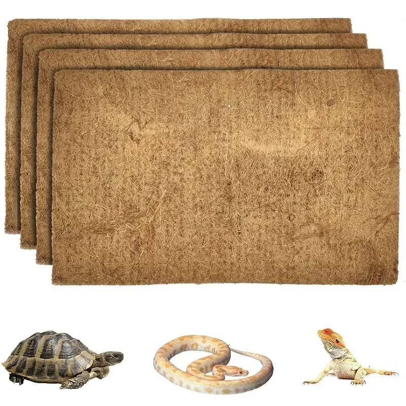 Tapis de reptiles en fibre de coco, tapis de tortue en fibre AMP naturelle, doublure pour animaux de compagnie, fournitures pour lit de tortue lézard, salle