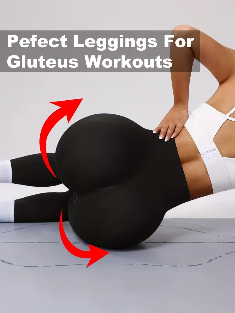 سراويل يوجا عالية الخصر لرفع الورك للسيدات، ماصة للرطوبة وممتصة للعرق، لباس ضيق رياضي عالي المرونة، سراويل رياضية