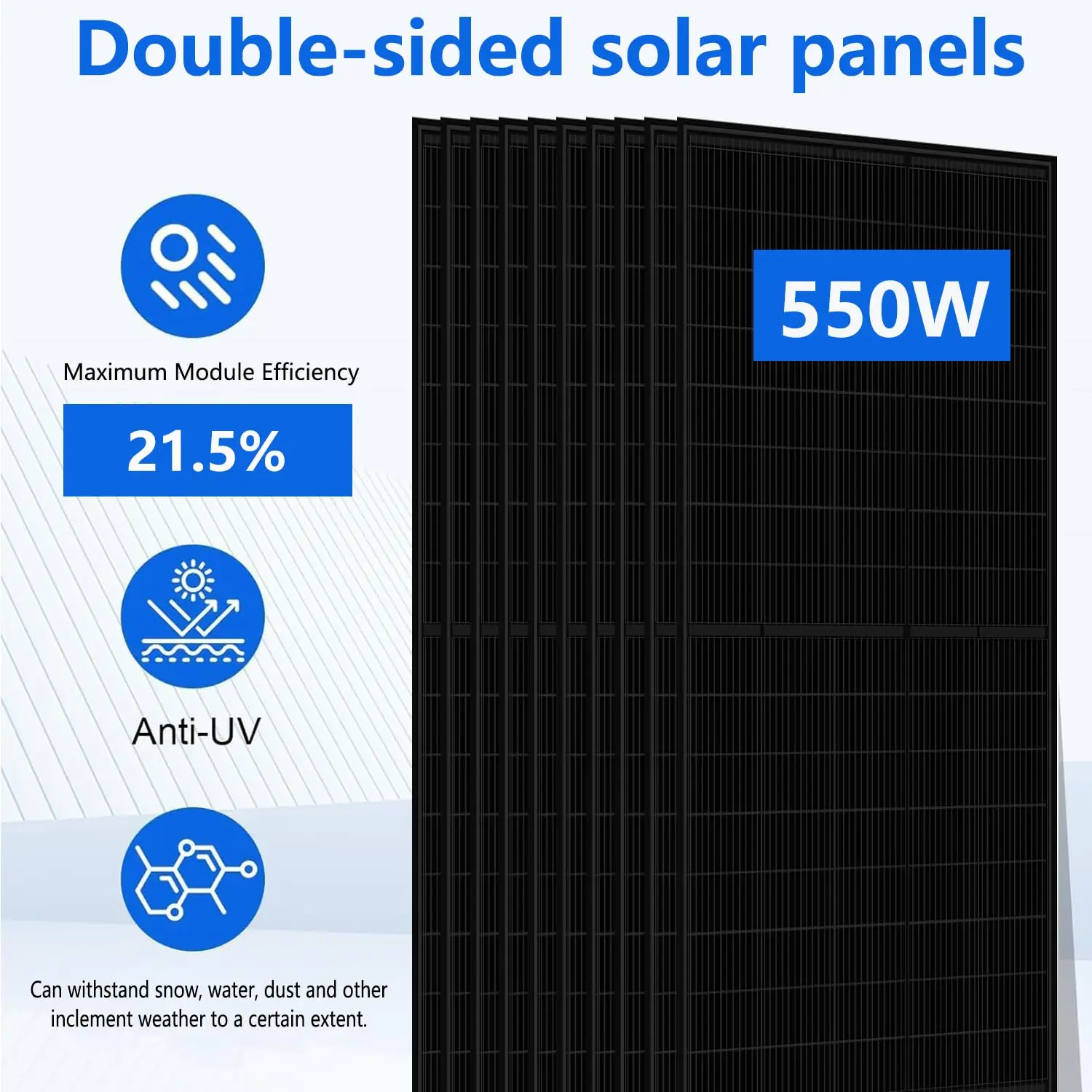 Dawnice 8KW Hybrid Solar Power System Complete Kit 550W*10 Pcs Solar Panel + 8kw Hybrid Inverter+ 16kwh Battery