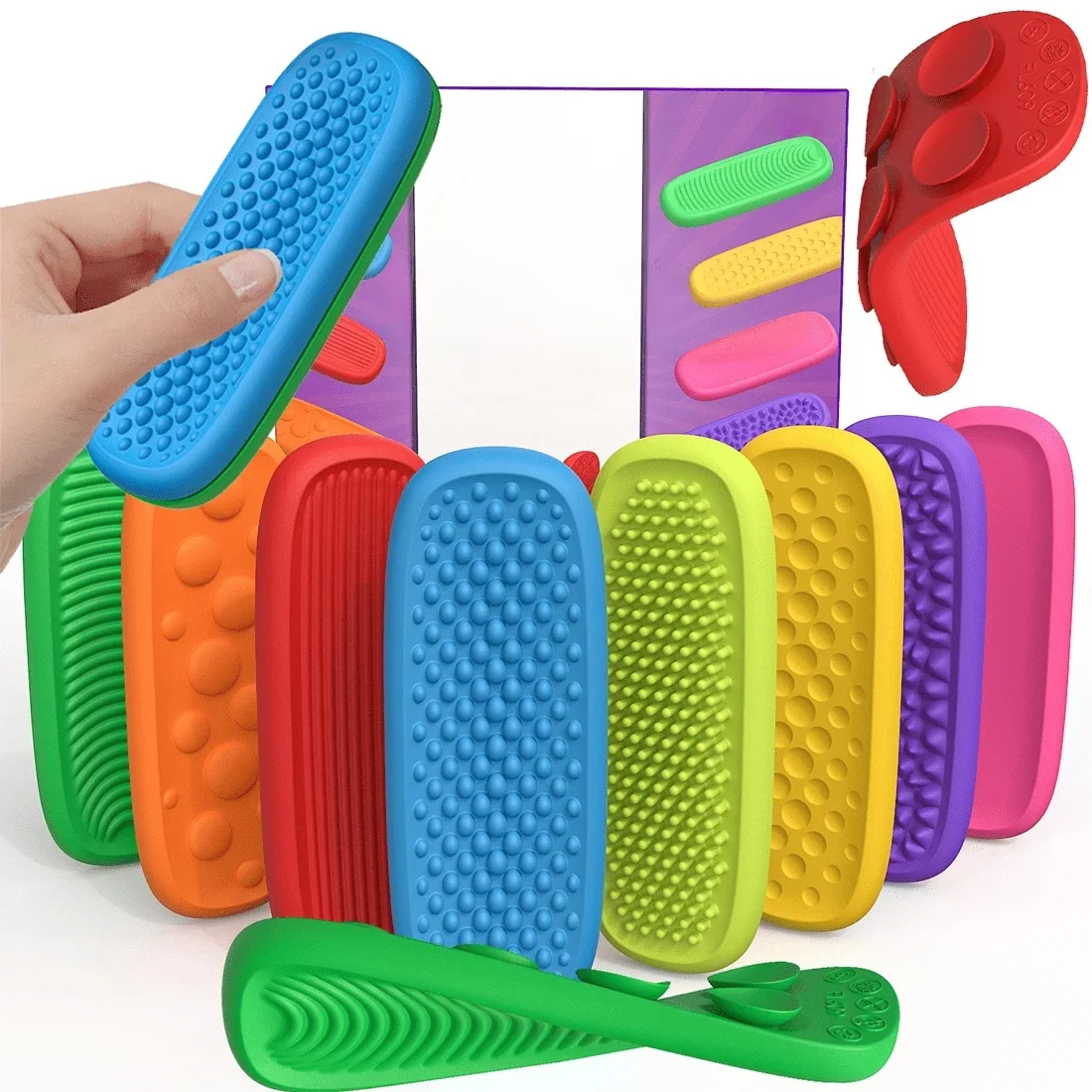 Siliconen Zintuiglijke Strip Fidget Speelgoed Kinderen Autisme Decompressie Kalmerende Fidgeting Speelgoed Volwassenen Stress Bureau Angst Relief Zintuiglijke Speelgoed - afbeelding 2