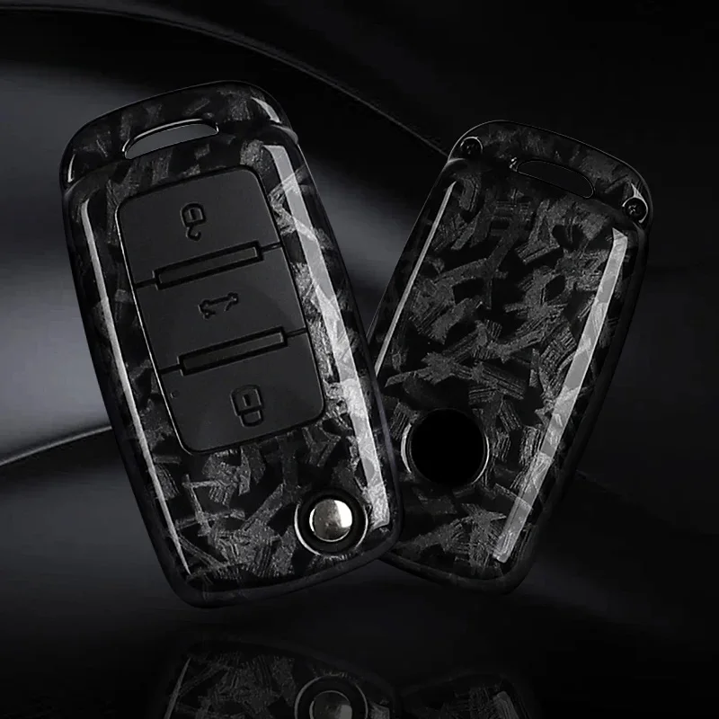 Juste de clé de voiture en fibre de carbone ABS, VW, Volkswagen Polo, Tiguan, Passat, B5 Gods, B7, Golf 4, 5, 6, MK6, Jetta, Lavida, Skoda Octavia