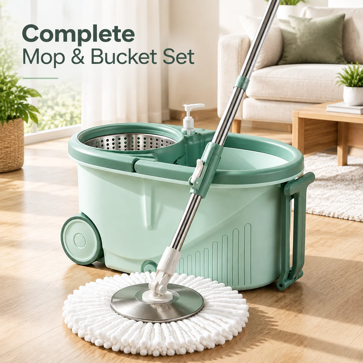 360° Spin Mop and Bucket Set w - Home Bathroom Floor Tiles review and price