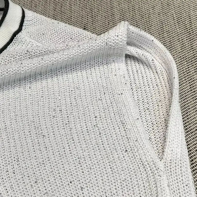 우아한 솔리드 컬러 브이넥라인 민소매 풀오버