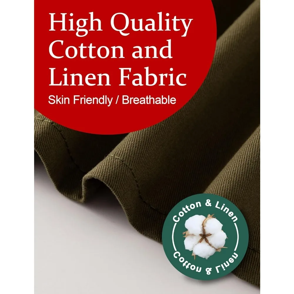 Cozy Adjustable Cross Back Aprons for Women with Pockets Cotton Linen Cooking Kitchen Baking