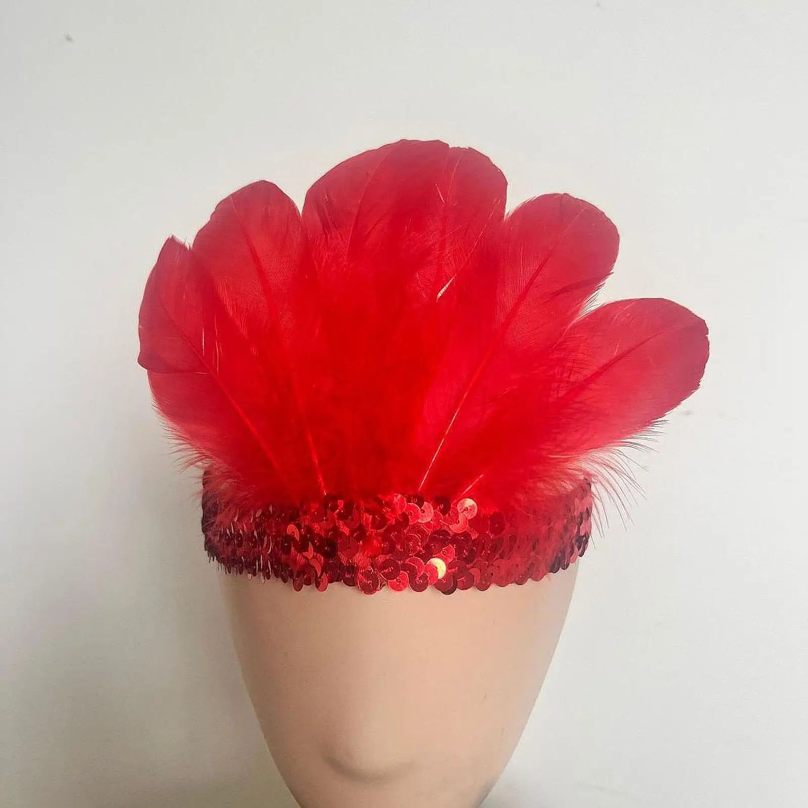 Pena bandana decoração headwear para fantasia vestido carnaval palco mostrar headwear adultos faixa de cabelo dança mostrar adereços