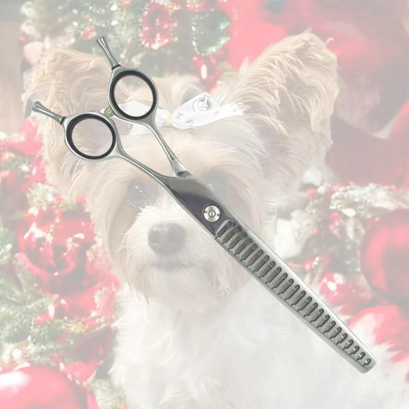 7.5 inch stainless steel shark teeth dog hair grooming scissor pet grooming shear