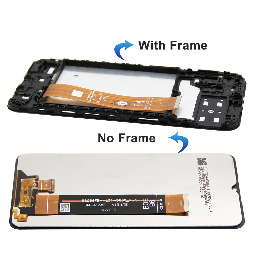 6.6\'\' For Samsung M13 LCD Display Touch Screen Digitizer Assembly M13 SM-M135F, SM-M135F/DSN Display with Frame