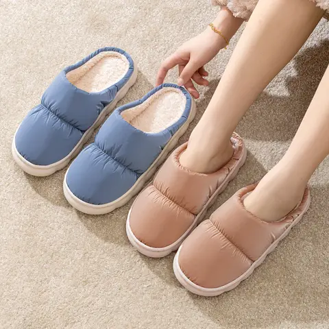 겨울 실내 패딩슬리퍼 남성 여성 털슬리퍼