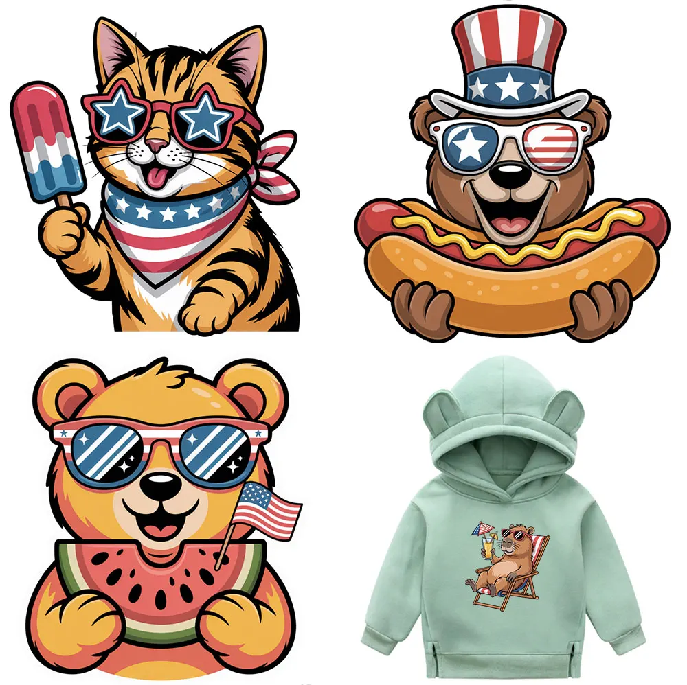 

Bear Iron On Patches transfer for clothes sticker sublimation design iron on patches for clothing Diy thermocollants vetemen