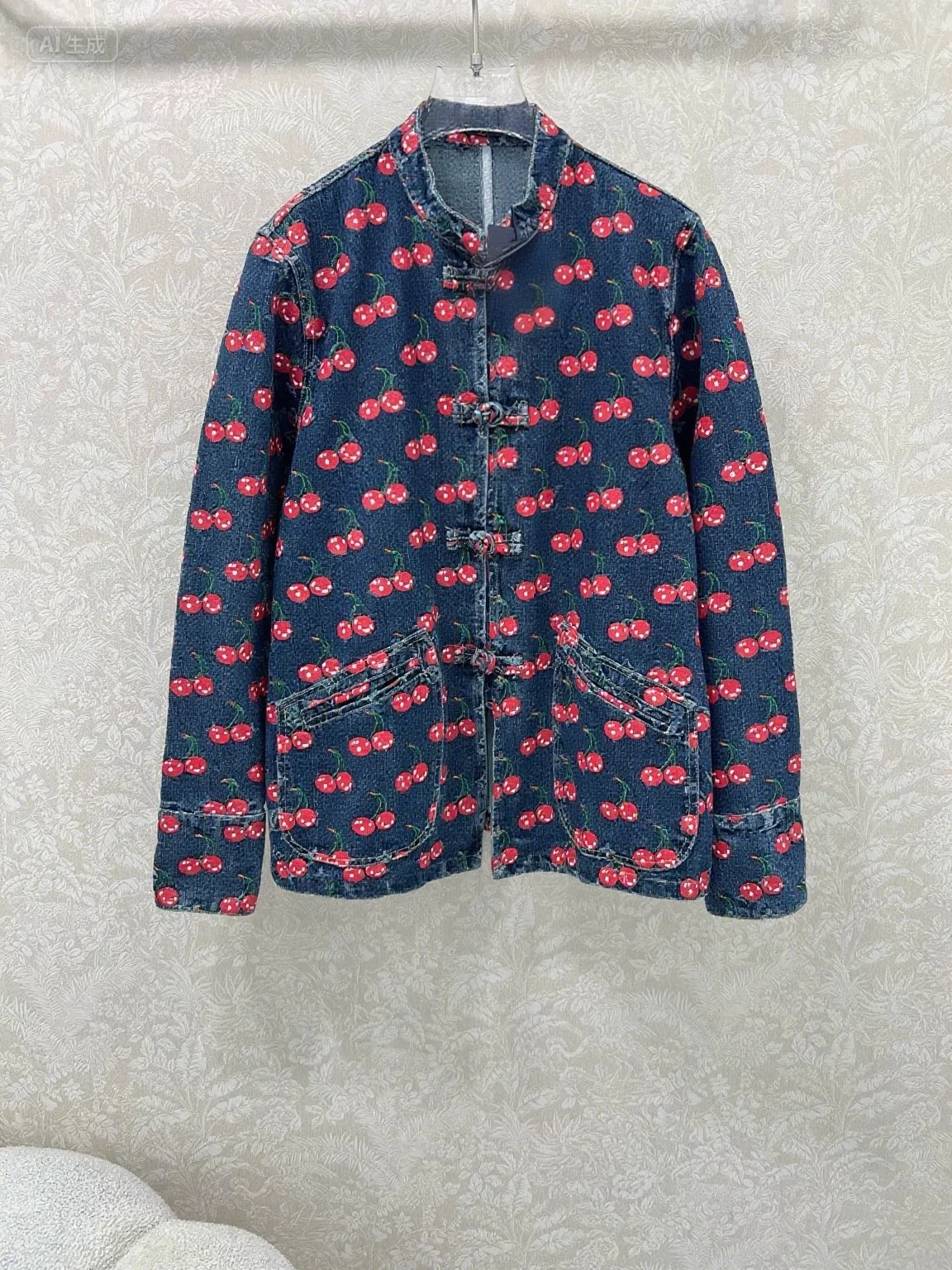 

2025 New and Fashionable High Quality Ribbed Three-dimensional Cut Cherry with Singal -breasted Top