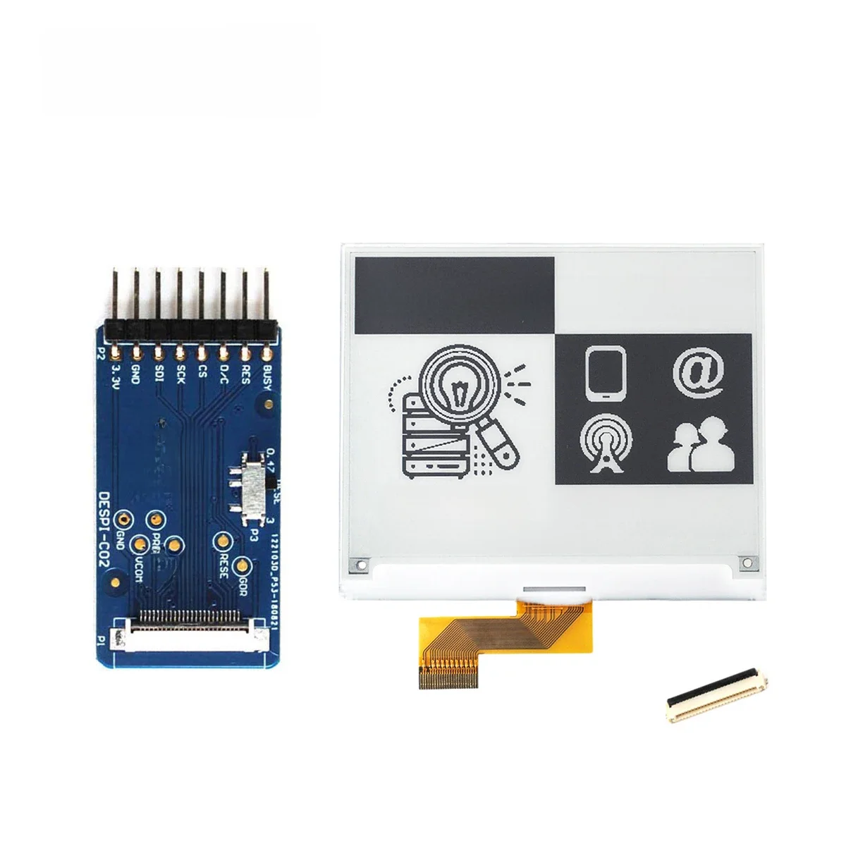 4,2-calowy wyświetlacz E-Paper o rozdzielczości 400x300 z płytką złącza Epaper HAT, GDEY042T81 z płytką adaptera — zdjęcie produktu 7