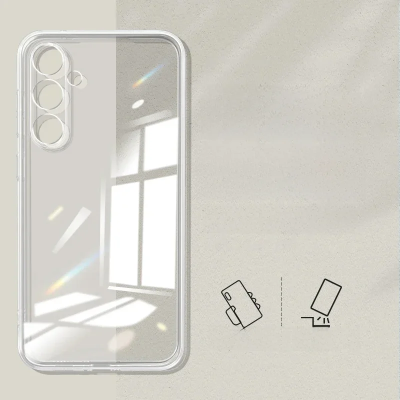 Krystalicznie przezroczyste silikonowe miękkie etui do Samsung Galaxy S24 S23 S21 FE S22 Plus A14 A34 A54 Ultra Thin Transparent Shell Cover TPU — zdjęcie 2