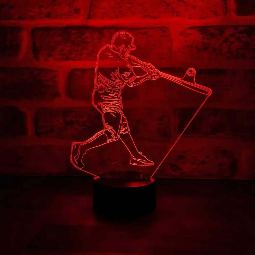 Lampe LED en acrylique effet d'illusion 3D pour Baseball, décoration de fête de noël, de mariage, cadeau pour les amoureux du Sport, lampe de Table Decoration Maison Decoration Chambre Stitch Mariage Lampe Veilleuses