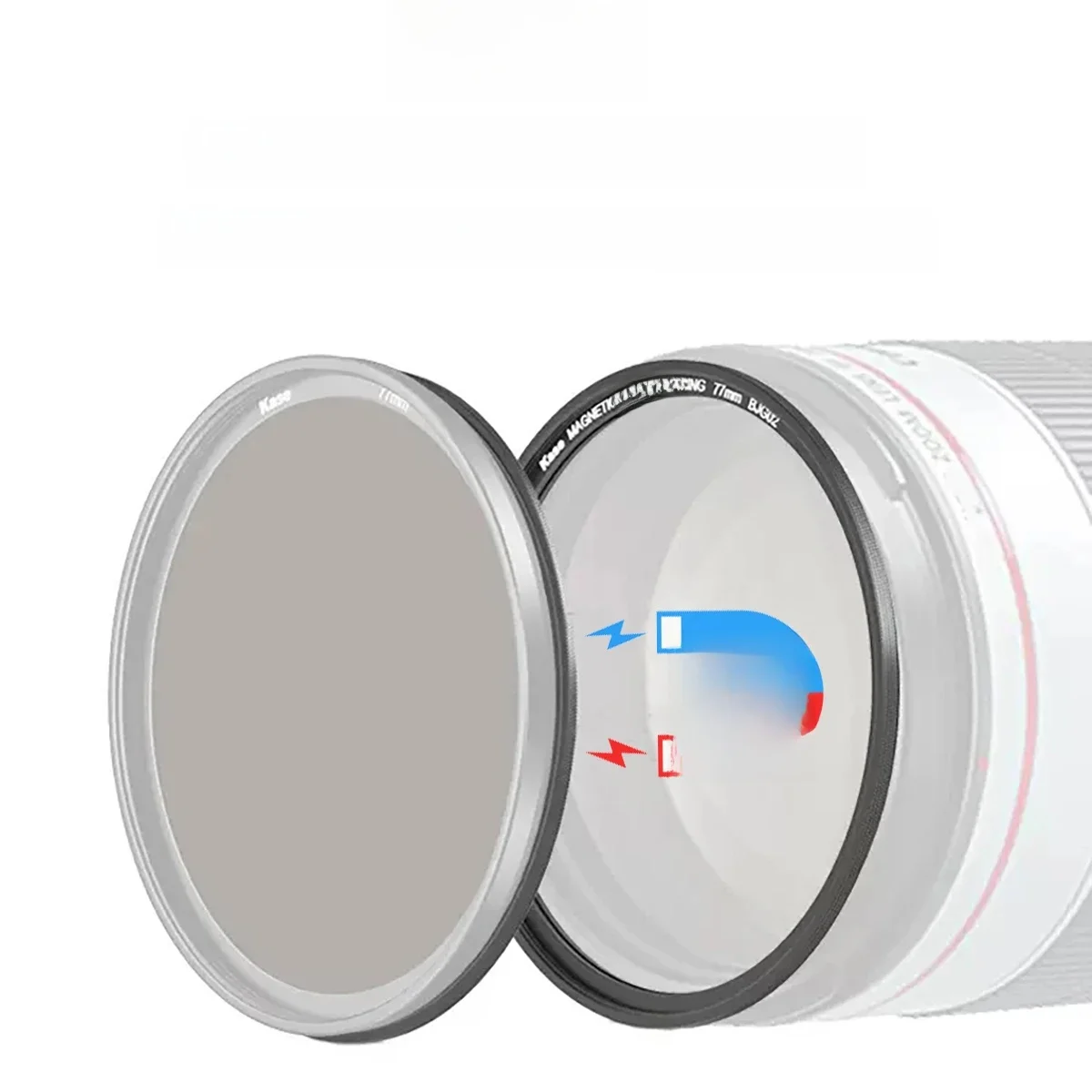 Kase magnetische lens- en filteradapterringset - Converteer schroeffilter met schroefdraad naar magnetisch filter 49/52/58/72/77/82/95 mm - afbeelding 2